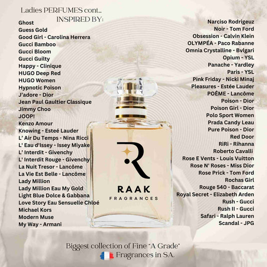 Raak Fragrances Women's Perfume 50ml Select your choice from our list