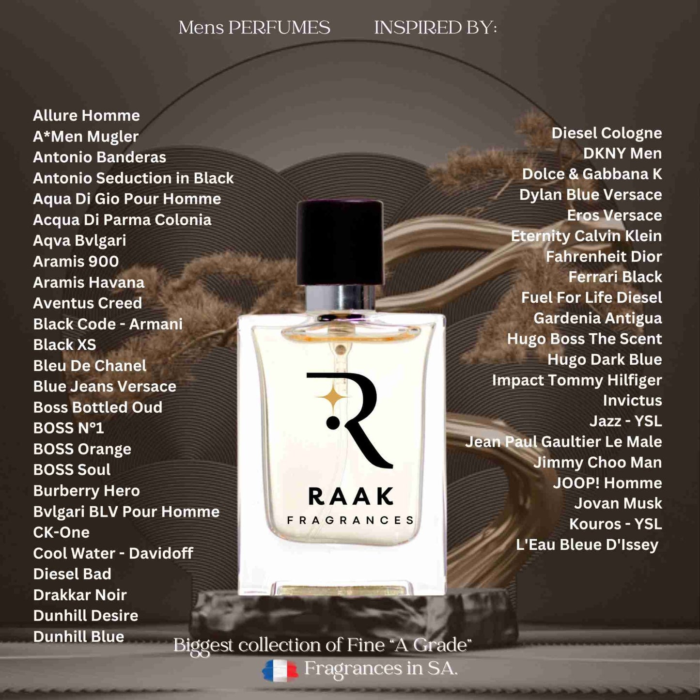 Raak Fragrances MensPerfume 50ml Select your choice from our list